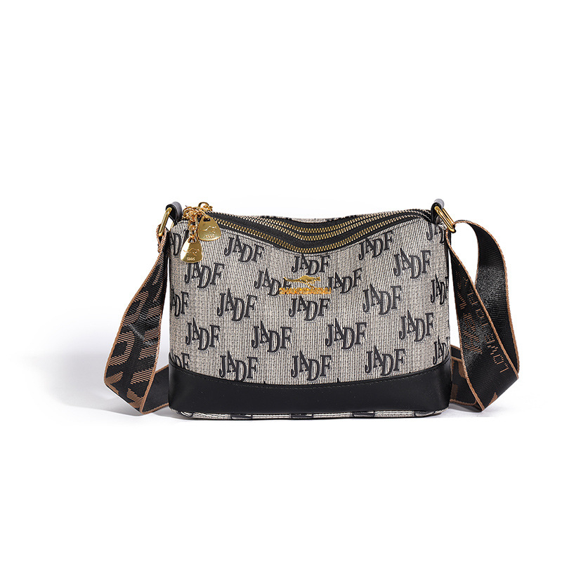 Ženska PU bucket torba - mala veličina, vintage otisak, crossbody, lagana svakodnevna torba za ramena