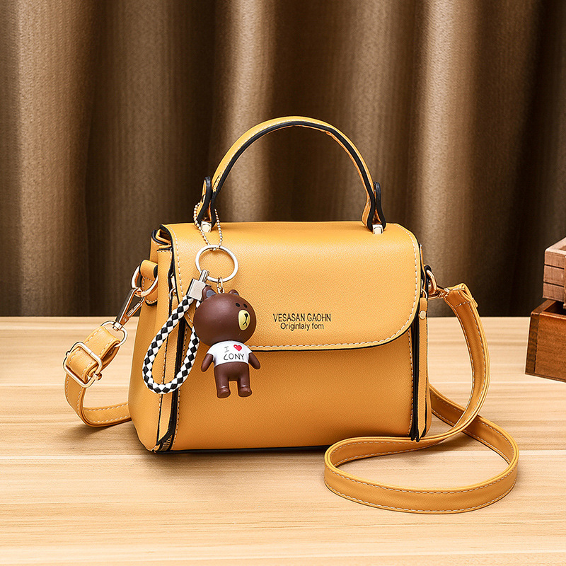 PU kožna mala kvadratna crossbody torba, korejski stil, ljeto, jednobojna
