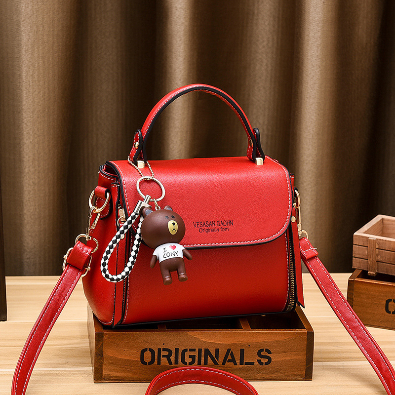 PU kožna mala kvadratna crossbody torba, korejski stil, ljeto, jednobojna