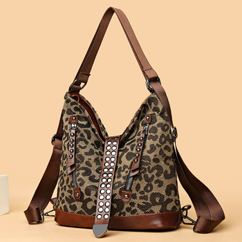Ženski retro ruksak velikog kapaciteta, višenamjenski i jednostavan, torba preko ramena ili crossbody za svakodnevnu upotrebu