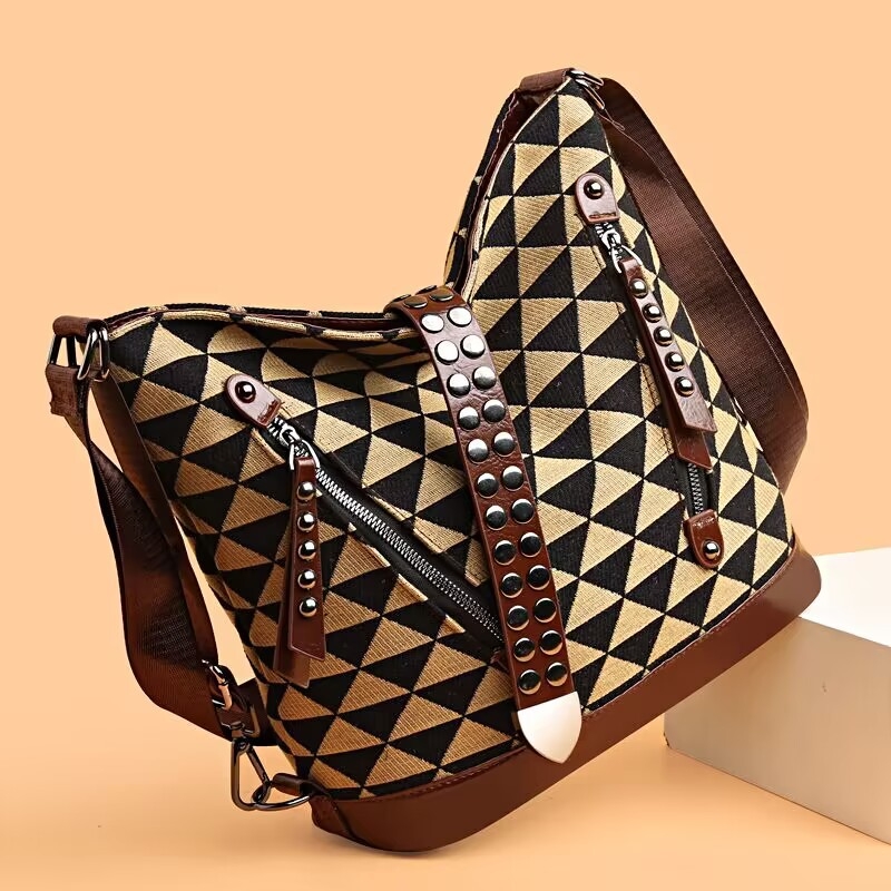 Ženski retro ruksak velikog kapaciteta, višenamjenski i jednostavan, torba preko ramena ili crossbody za svakodnevnu upotrebu