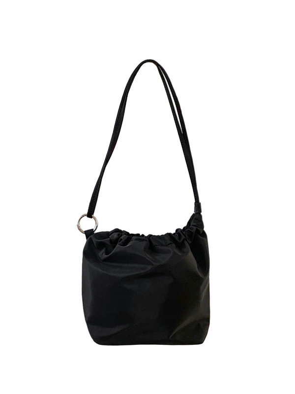 Nylon bucket torbica za žene, korejskog stila, svakodnevna torba preko ramena, jednostavan plisirani dizajn, studentska crossbody torba