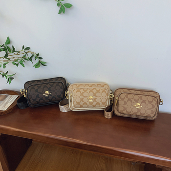 PU torbica za fotoaparat, srednje veličine, crossbody torba, kompaktni kvadratni oblik, ženska dnevna torba s pretincima za telefon i kameru