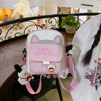 Colorful Squirrel ženska crossbody torba s mačjim motivom, korejskog stila, mala nylon torba za telefon