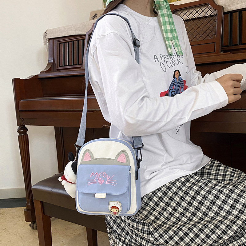 Colorful Squirrel ženska crossbody torba s mačjim motivom, korejskog stila, mala nylon torba za telefon