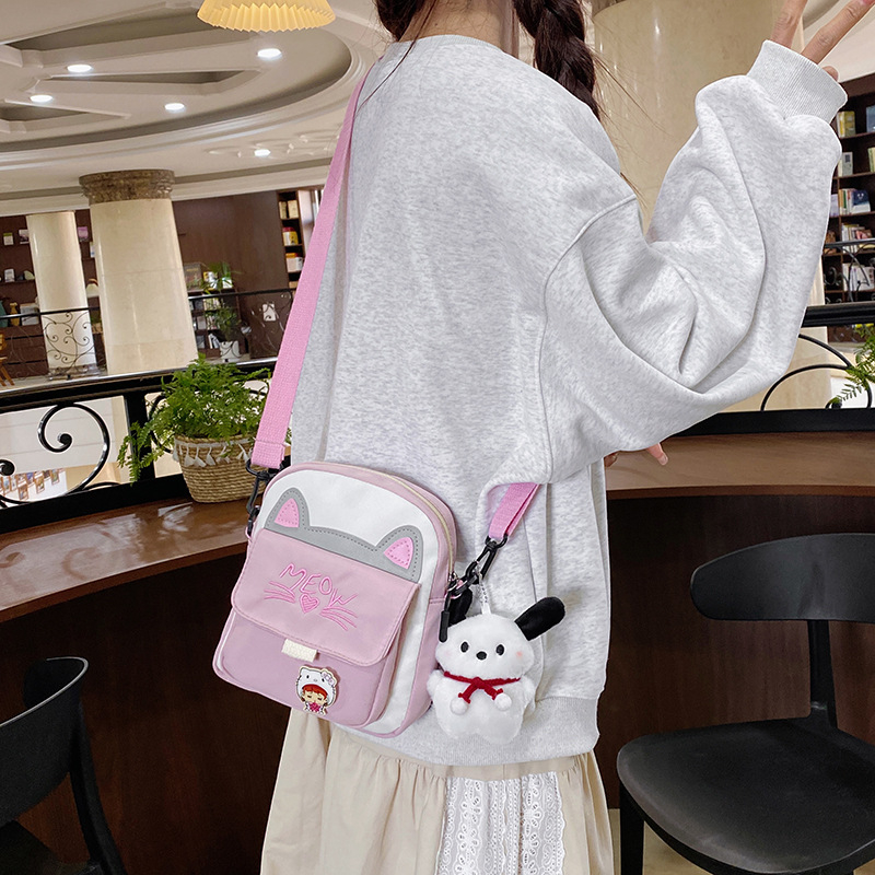 Colorful Squirrel ženska crossbody torba s mačjim motivom, korejskog stila, mala nylon torba za telefon