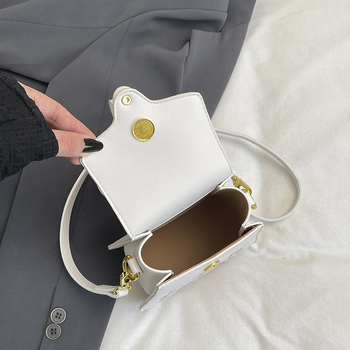 Ženska PU kožna torba - mala kvadratna torba s kineskim stilom vezenja, nositi u ruci/ na ramenu/ crossbody, zima 2025