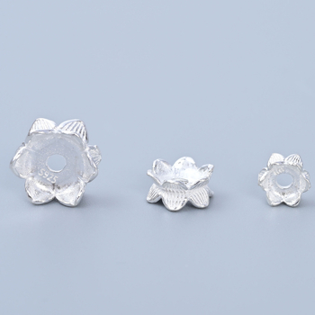 S925 Sterling Srebro Lotos Cvijet Dvostrani Distancer za DIY Narukvice
