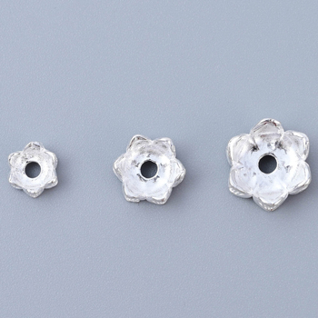S925 Sterling Srebro Lotos Cvijet Dvostrani Distancer za DIY Narukvice