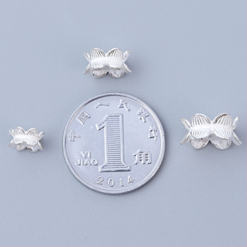 S925 Sterling Srebro Lotos Cvijet Dvostrani Distancer za DIY Narukvice