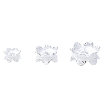 S925 Sterling Srebro Lotos Cvijet Dvostrani Distancer za DIY Narukvice