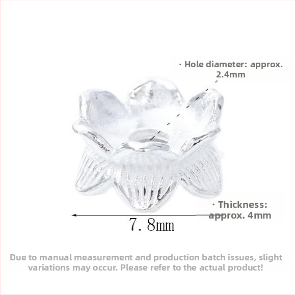 S925 Sterling Srebro Lotos Cvijet Dvostrani Distancer za DIY Narukvice