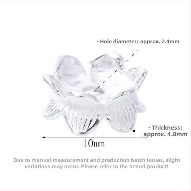 S925 Sterling Srebro Lotos Cvijet Dvostrani Distancer za DIY Narukvice
