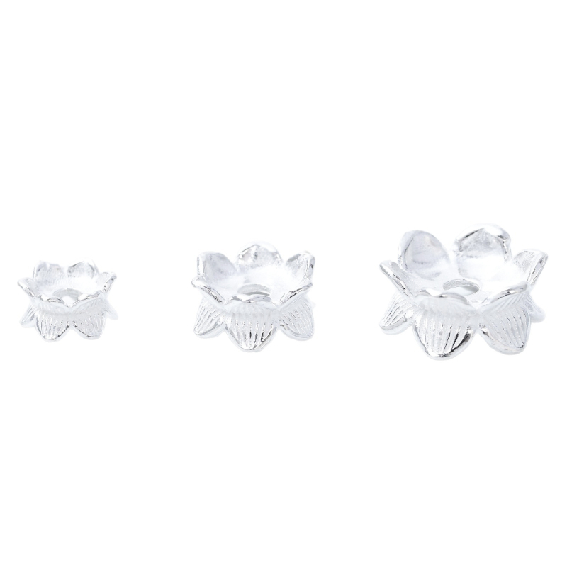 S925 Sterling Srebro Lotos Cvijet Dvostrani Distancer za DIY Narukvice