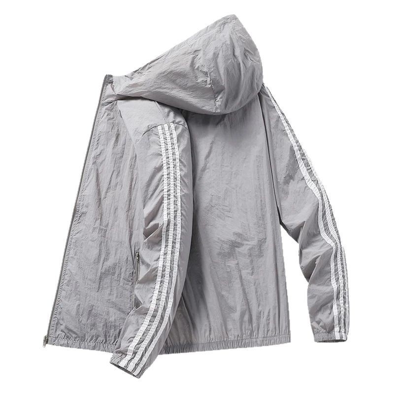 Lagana muška jakna s kapuljom za zaštitu od sunca, ljeto, sportski stil, poliester