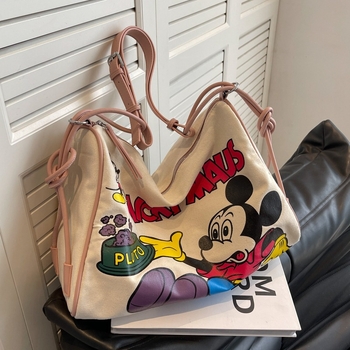 Ženska platnena torba velikog kapaciteta, 2024 nova moda crossbody torba, japanskog stila za svakodnevnu uporabu, torba za mamu i bebu