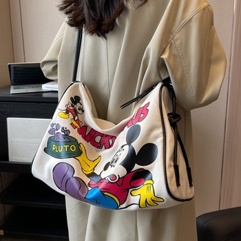 Ženska platnena torba velikog kapaciteta, 2024 nova moda crossbody torba, japanskog stila za svakodnevnu uporabu, torba za mamu i bebu
