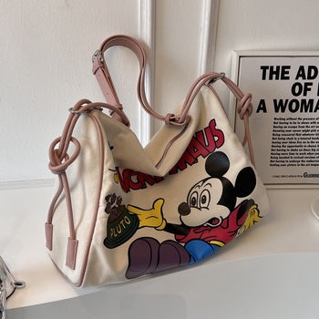 Ženska platnena torba velikog kapaciteta, 2024 nova moda crossbody torba, japanskog stila za svakodnevnu uporabu, torba za mamu i bebu
