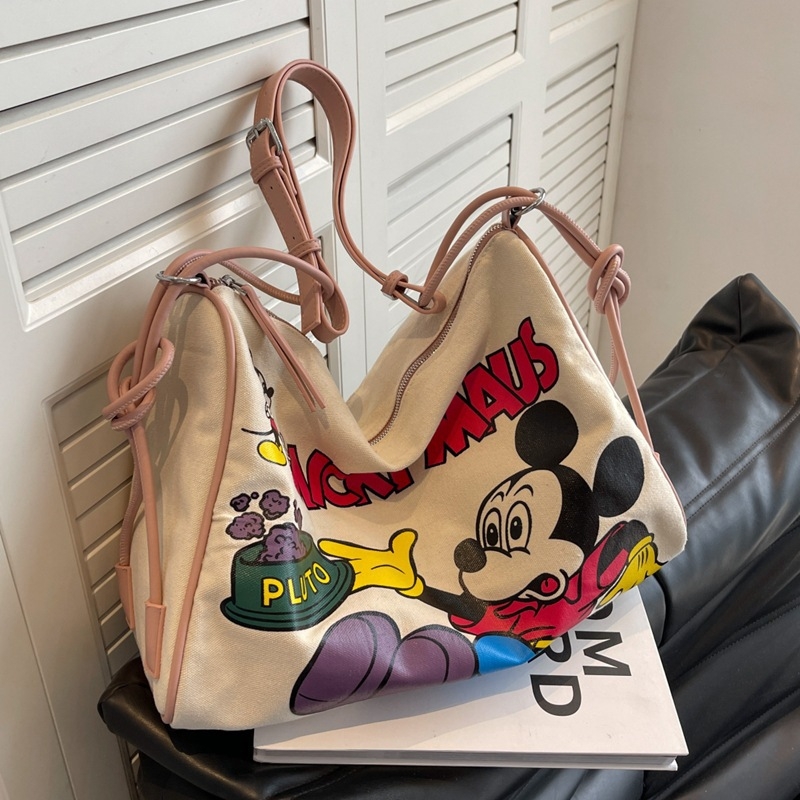 Ženska platnena torba velikog kapaciteta, 2024 nova moda crossbody torba, japanskog stila za svakodnevnu uporabu, torba za mamu i bebu