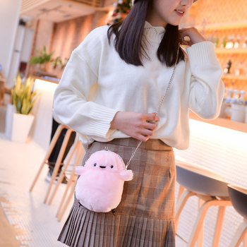 Slatka dječja mini torbica s plišanim pilićem, japanskog stila, preko ramena s lancem, za djevojčice