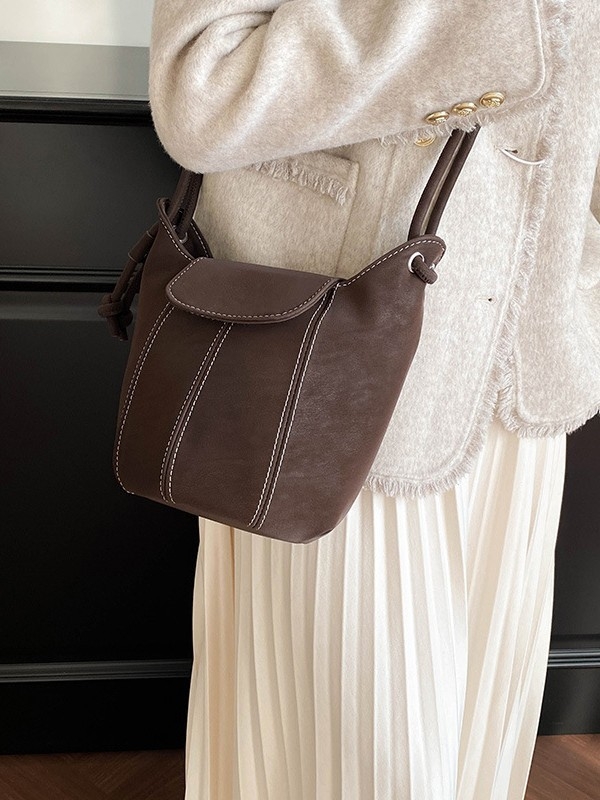 Ženska velur bucket torba, mala crossbody/torba preko ramena, svakodnevna upotreba