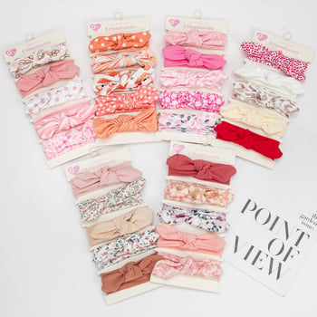 Gyerekeknek készült hajpánt készlet masnikkal és nyuszifülekkel, öt darabos