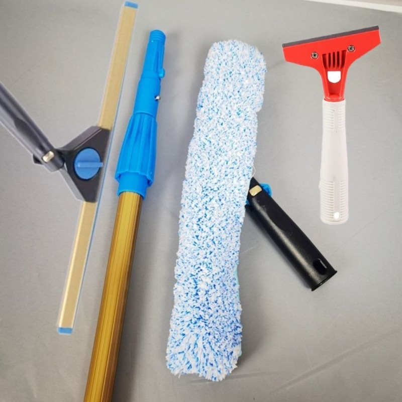 Univerzalni alat za čišćenje stakla s teleskopskom šipkom i brisačem za prozore