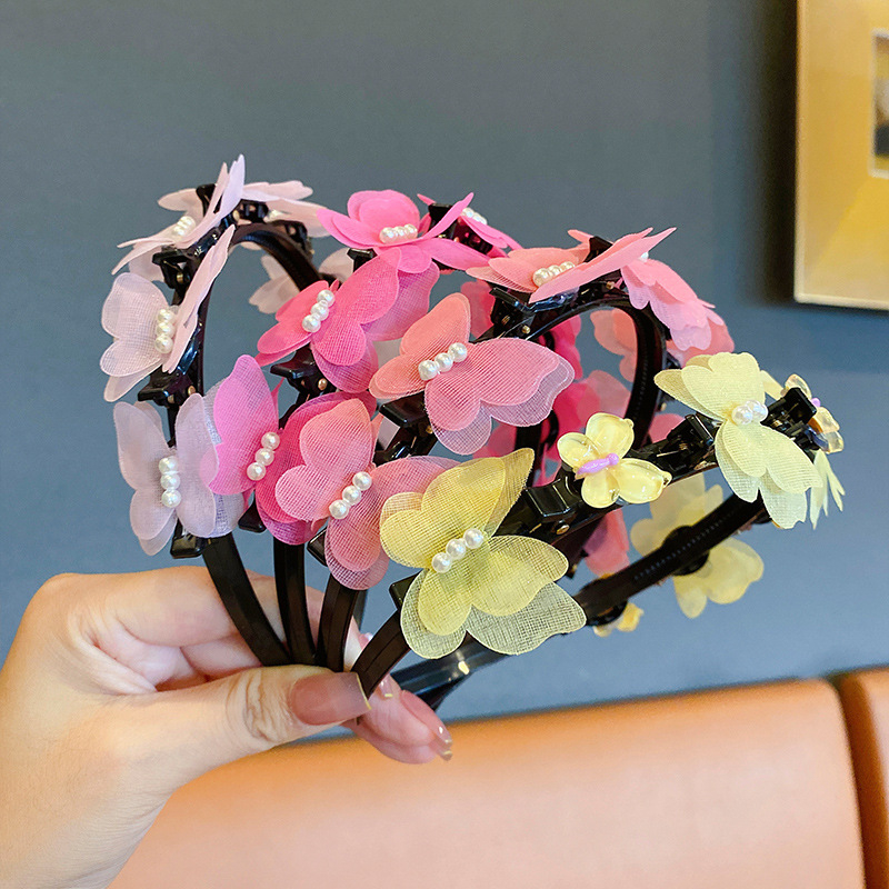Traka za kosu s leptirićem za djecu – protivklizna, akrilna dodatak za kosu u stilu princeze