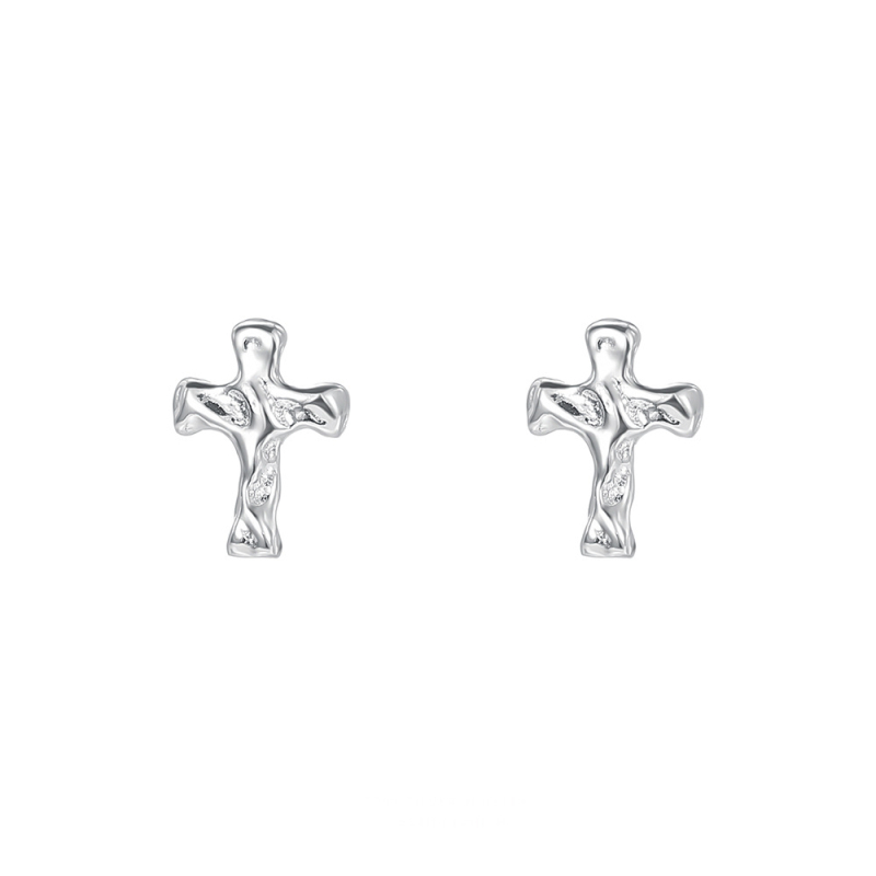 Naušnice s križem u korejskom stilu, S999 sterling srebro, geometrijski dizajn, unisex