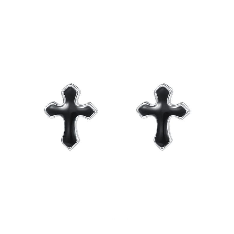 Naušnice s križem u korejskom stilu, S999 sterling srebro, geometrijski dizajn, unisex