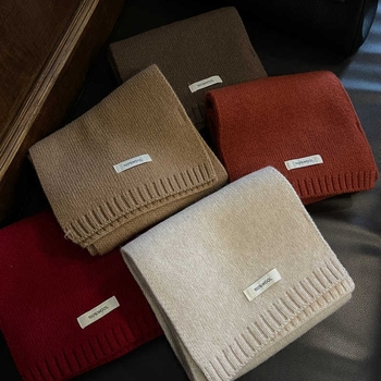 Šal od australske vune i kašamira – zimski pleteni šal, unisex
