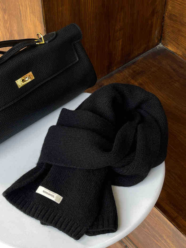 Šal od australske vune i kašamira – zimski pleteni šal, unisex