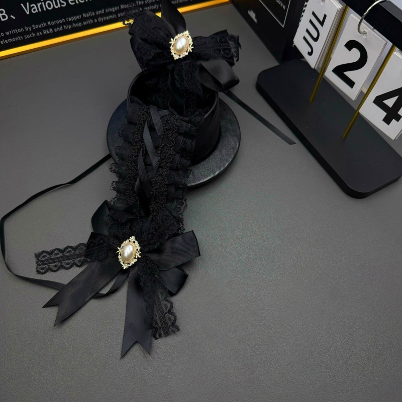 Halloween traka za kosu s čipkom i mašnicom – cosplay dodatak za kosu