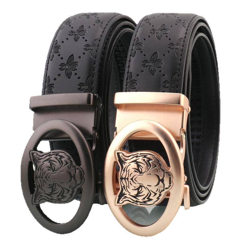 Muški kožni kaiš s OK logom, automatska kopča, poslovno casual stil, širina 2–4 cm, veličina 120
