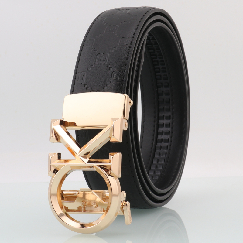 Muški kožni kaiš s OK logom, automatska kopča, poslovno casual stil, širina 2–4 cm, veličina 120