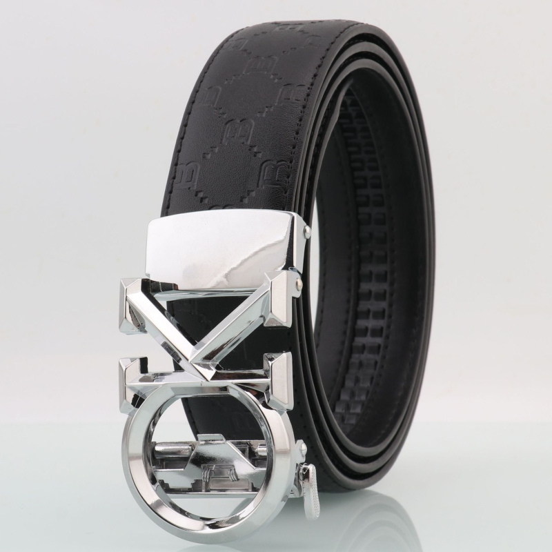 Muški kožni kaiš s OK logom, automatska kopča, poslovno casual stil, širina 2–4 cm, veličina 120