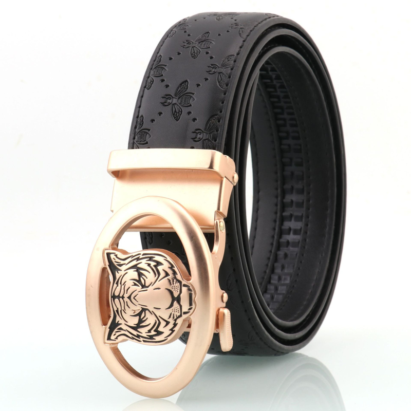 Muški kožni kaiš s OK logom, automatska kopča, poslovno casual stil, širina 2–4 cm, veličina 120