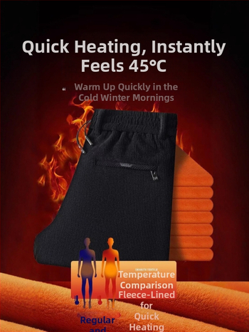 Férfi corduroy nadrág fleece-sel bélelt, téli, koreai stílusú, laza szabású