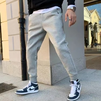 2025 proljeće–ljeto muške hlače s zatvaračem i patchworkom od slova, visoka elastičnost, casual slim fit