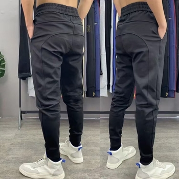 2025 proljeće–ljeto muške hlače s zatvaračem i patchworkom od slova, visoka elastičnost, casual slim fit
