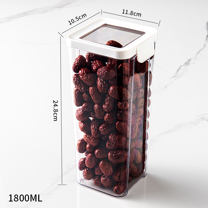 Prozirna plastična posuda za čaj i skladištenje suhih namirnica, prehrambeno siguran zatvoreni spremnik, kvadratni oblik, kapacitet do 300 ml