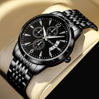 Langjue Novi muški kvarcni sat s kalendarom, višenamjenski, svijetleći brojčanik, 41 mm