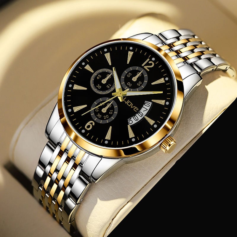 Langjue Novi muški kvarcni sat s kalendarom, višenamjenski, svijetleći brojčanik, 41 mm