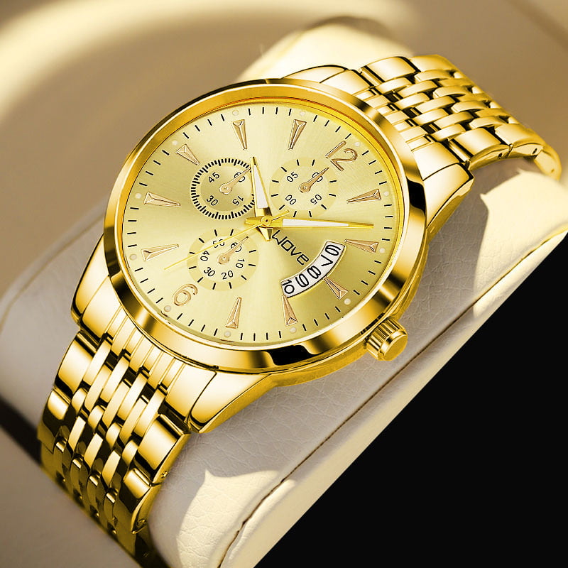 Langjue Novi muški kvarcni sat s kalendarom, višenamjenski, svijetleći brojčanik, 41 mm