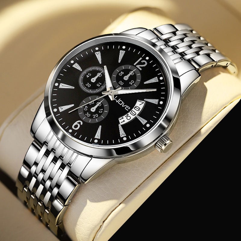 Langjue Novi muški kvarcni sat s kalendarom, višenamjenski, svijetleći brojčanik, 41 mm