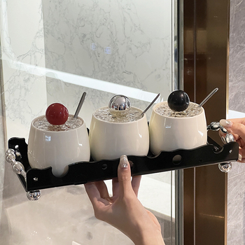 Keramički set posuda za začine u kuhinji – nordijskog stila, elegantno skladištenje soli i začina