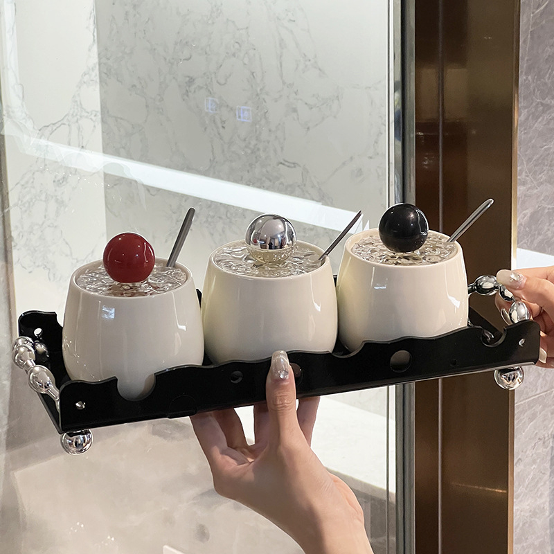 Keramički set posuda za začine u kuhinji – nordijskog stila, elegantno skladištenje soli i začina