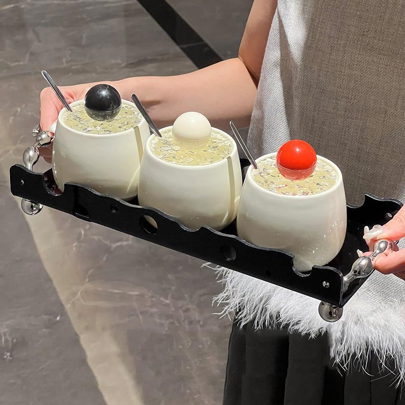 Keramički set posuda za začine u kuhinji – nordijskog stila, elegantno skladištenje soli i začina