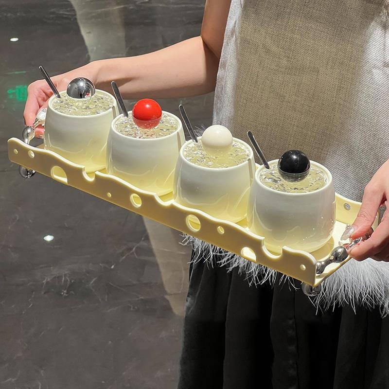Keramički set posuda za začine u kuhinji – nordijskog stila, elegantno skladištenje soli i začina