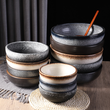 Porcelanska velika zdjela za juhu, okrugli oblik, pogodna za kuhanu ribu i začinjena jela, kućna uporaba, promjer 18–19 cm, retro stil